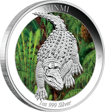 2015 $1 Australian Age of Dinosaurs Minmi 1oz Silver Coloured Proof Coin
