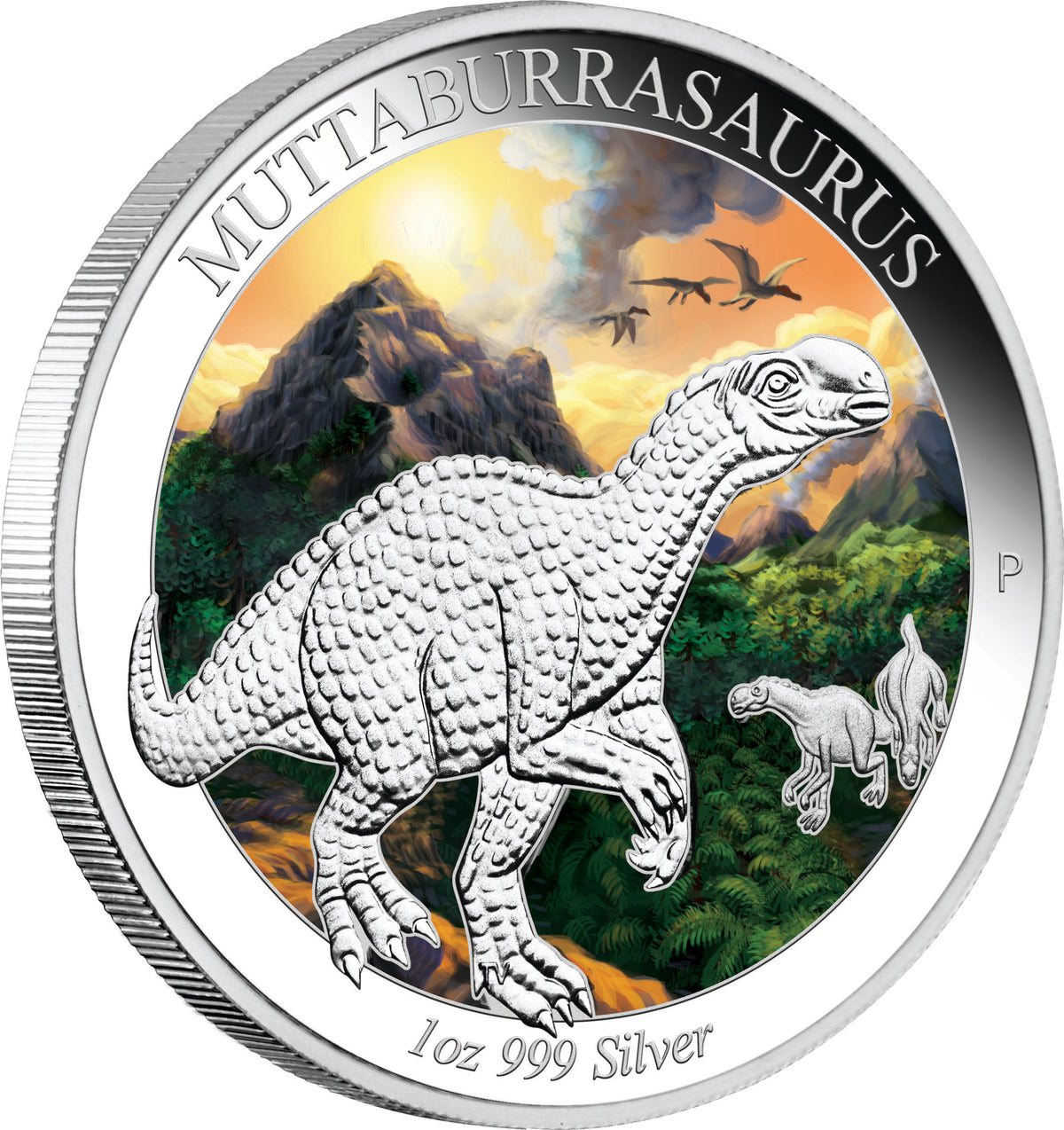 2015 $1 Australian Age of Dinosaurs Muttaburrasaurus 1oz Silver Coloured Proof Coin