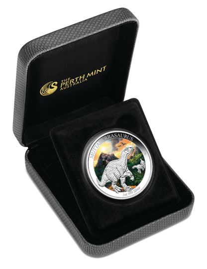 2015 $1 Australian Age of Dinosaurs Muttaburrasaurus 1oz Silver Coloured Proof Coin