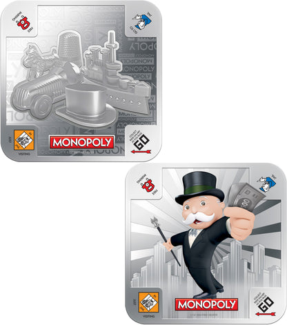 Niue 2013 $2 Monopoly 1oz Silver Coloured Proof 2 Coin Set with Top Hat