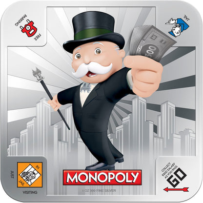 Niue 2013 $2 Monopoly 1oz Silver Coloured Proof 2 Coin Set with Top Hat