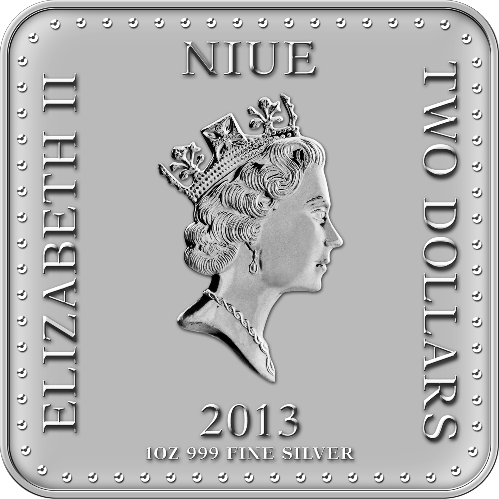 Niue 2013 $2 Monopoly 1oz Silver Coloured Proof 2 Coin Set with Top Hat