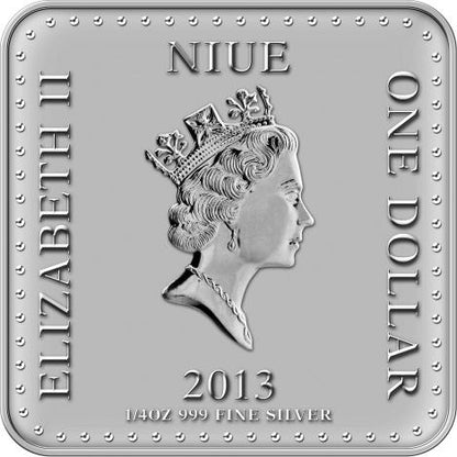 Niue 2013 $1 Monopoly 1/4oz Silver Coloured Proof 4 Coin Set with House Piece
