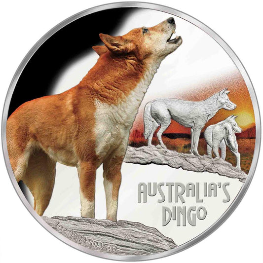 Tuvalu 2018 $1 Deadly and Dangerous Dingo 1oz Silver Coloured Proof Coin