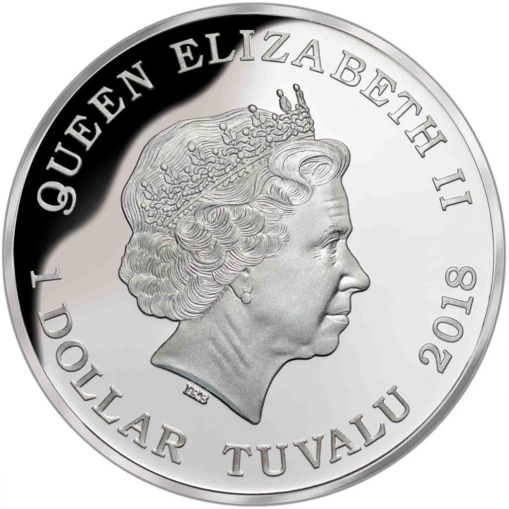 Tuvalu 2018 $1 Deadly and Dangerous Dingo 1oz Silver Coloured Proof Coin