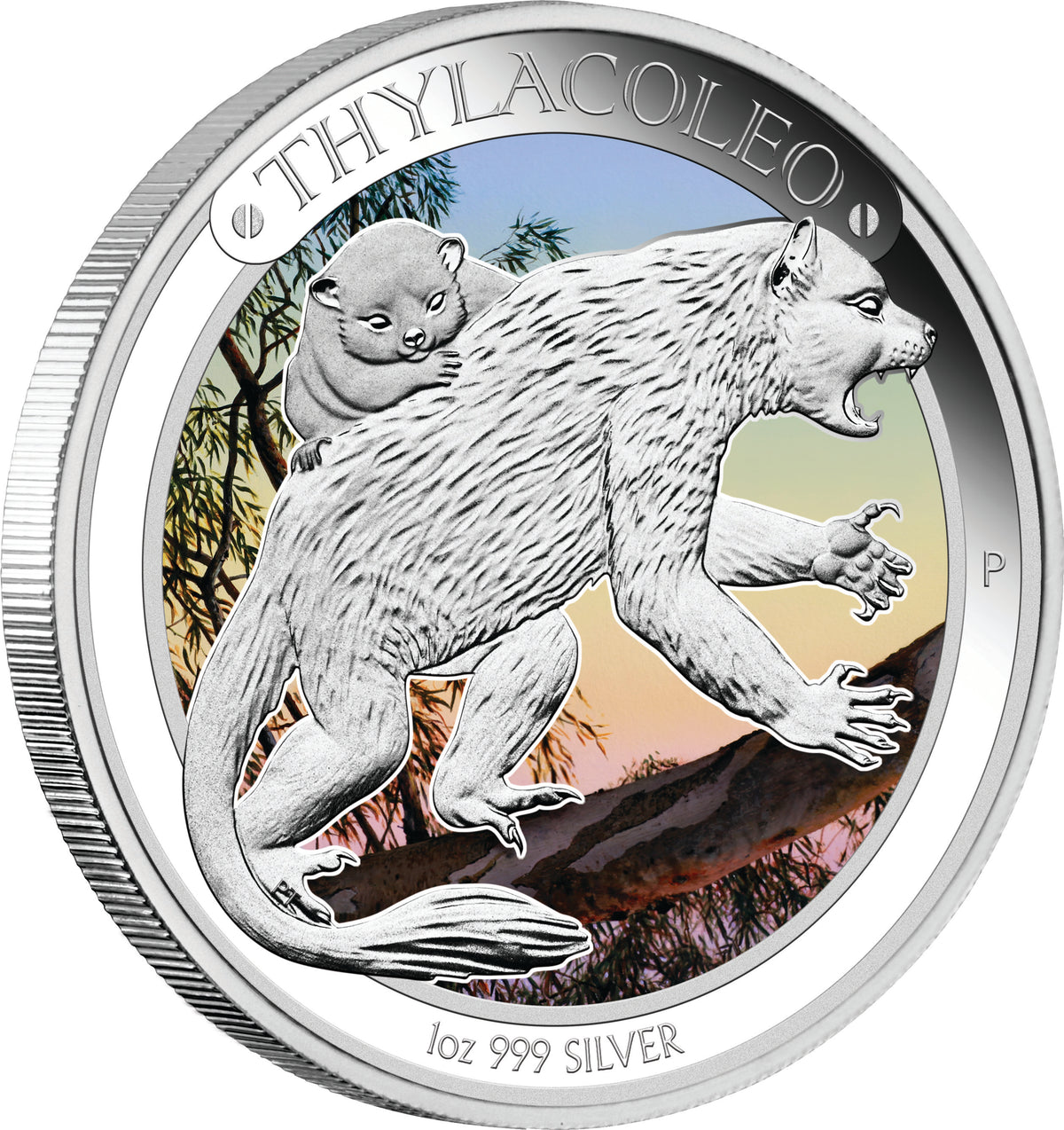 2014 $1 Megafauna Thylacoleo 1oz Silver Coloured Proof Coin