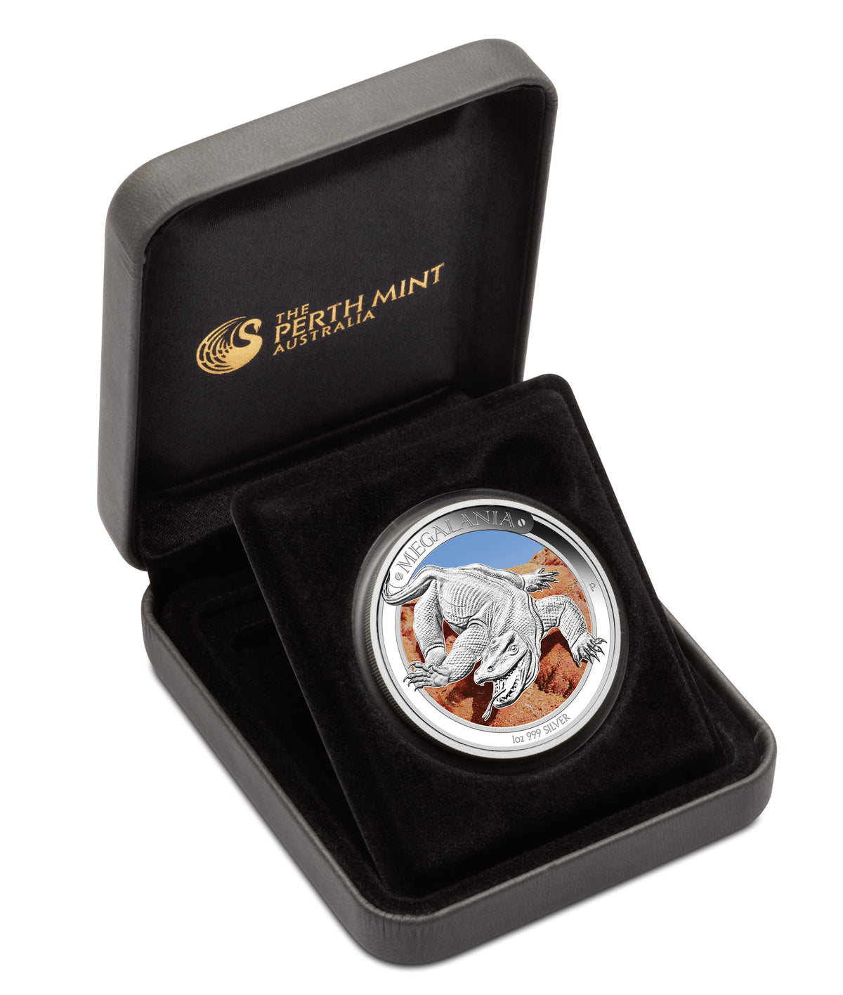2014 $1 Megafauna Megalania 1oz Silver Coloured Proof Coin
