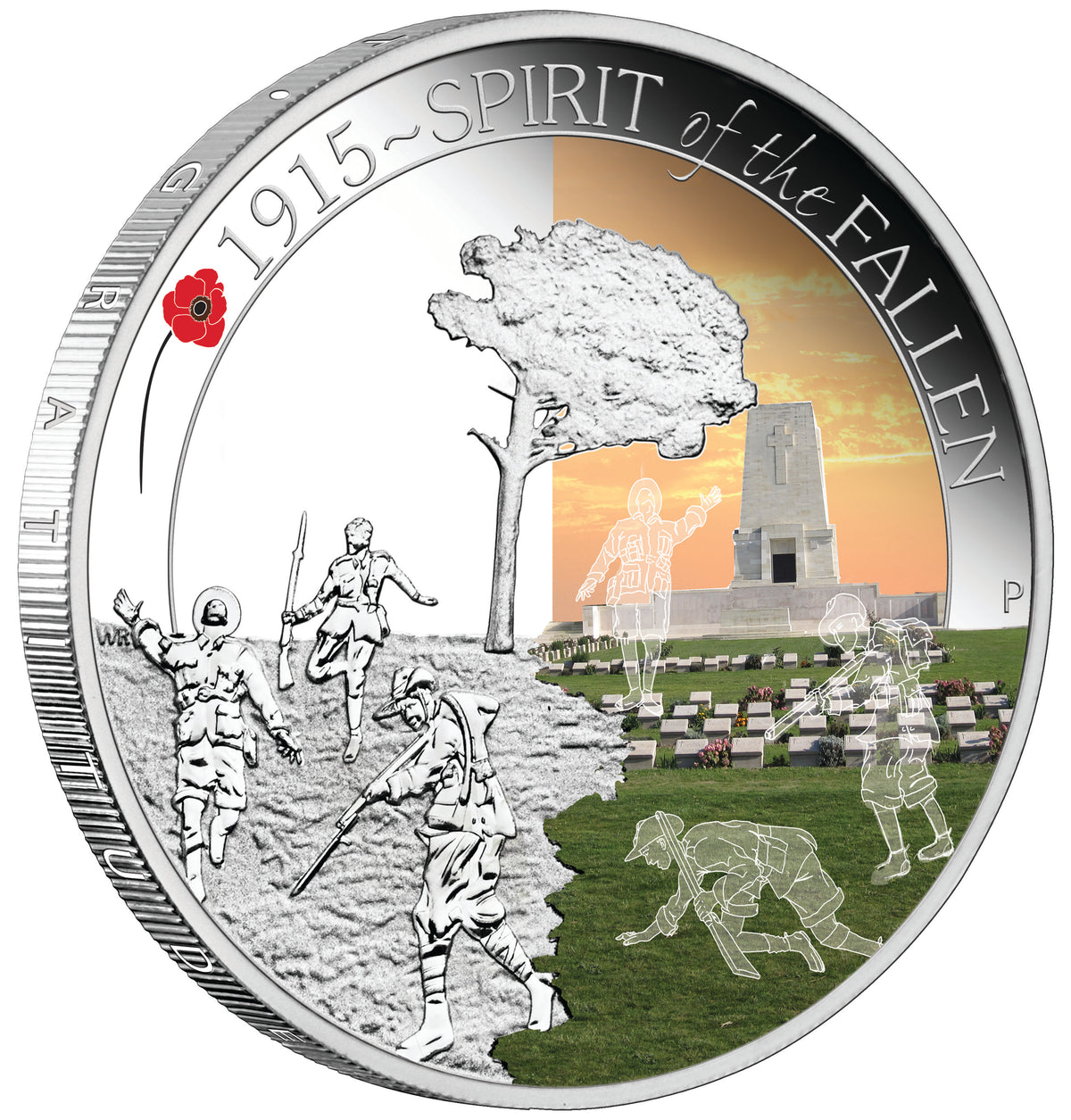 2015 50c The ANZAC Spirit 100th Anniversary 1/2oz Silver Coloured Proof 3 Coin Set