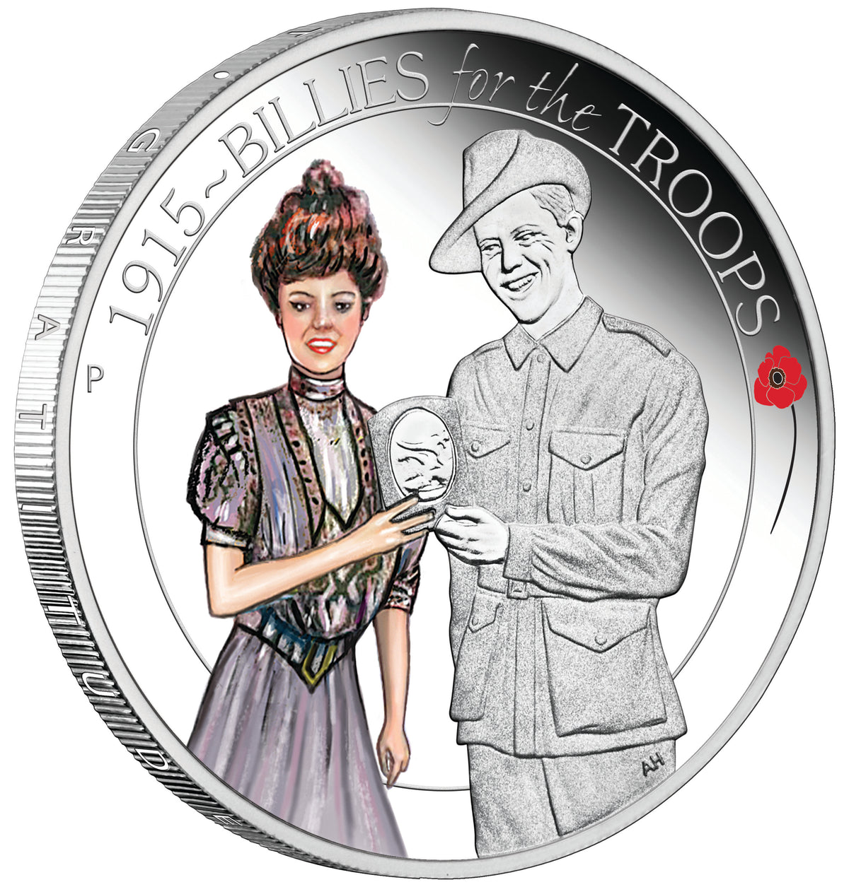 2015 50c The ANZAC Spirit 100th Anniversary 1/2oz Silver Coloured Proof 3 Coin Set