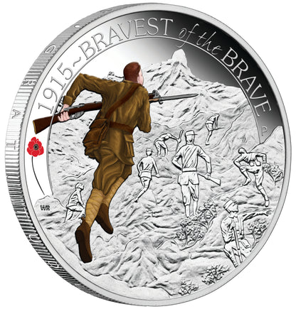 2015 50c The ANZAC Spirit 100th Anniversary 1/2oz Silver Coloured Proof 3 Coin Set