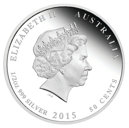 2015 50c The ANZAC Spirit 100th Anniversary 1/2oz Silver Coloured Proof 3 Coin Set