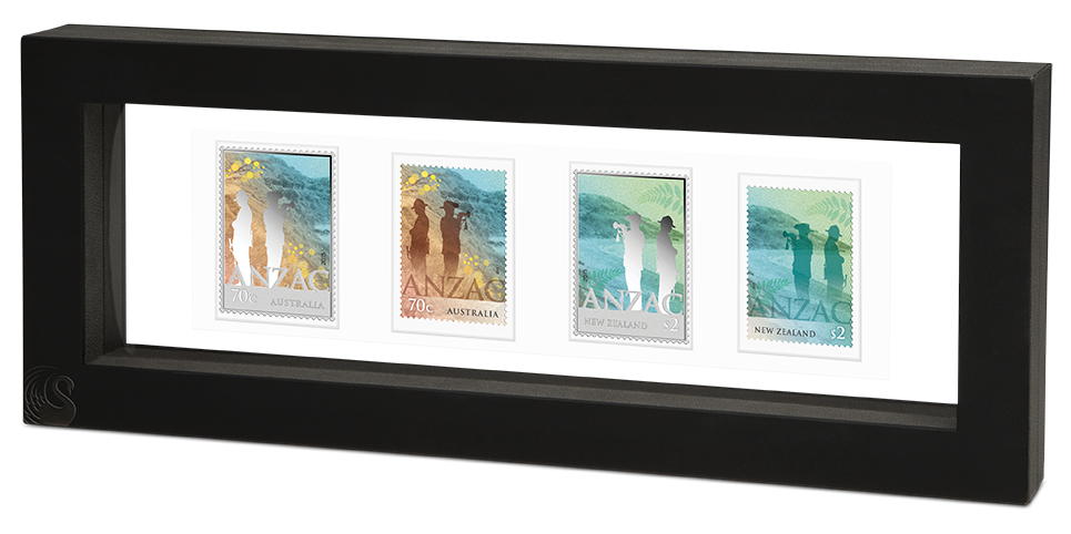 2015 ANZAC 1/2oz Silver Coloured Proof 2 Coin and Stamp Set