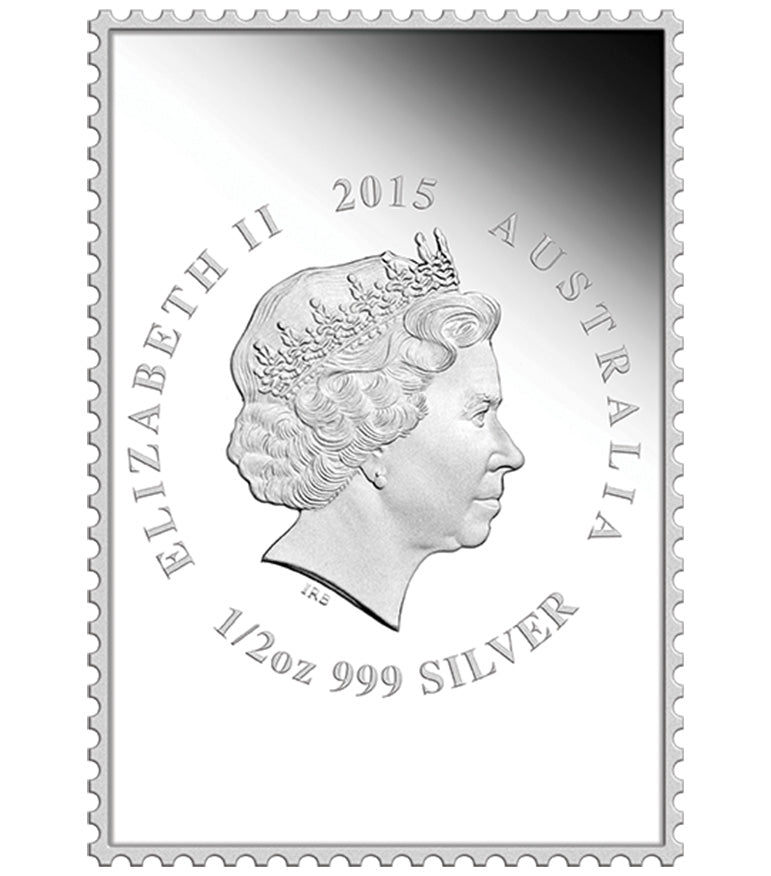 2015 ANZAC 1/2oz Silver Coloured Proof 2 Coin and Stamp Set