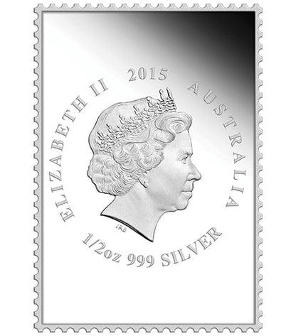 2015 ANZAC 1/2oz Silver Coloured Proof 2 Coin and Stamp Set