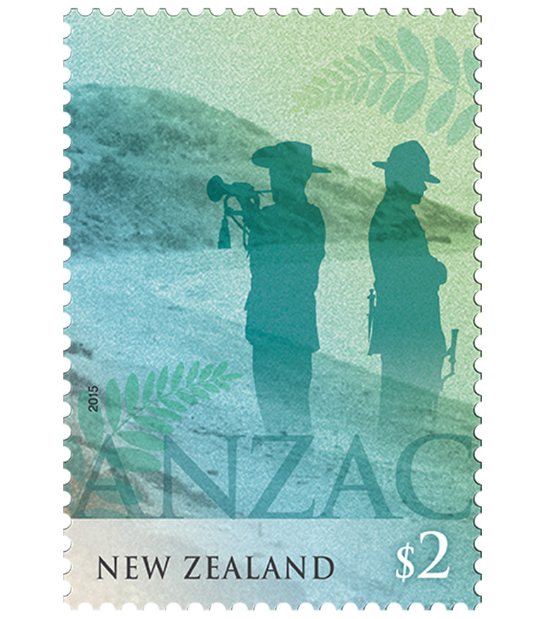 2015 ANZAC 1/2oz Silver Coloured Proof 2 Coin and Stamp Set