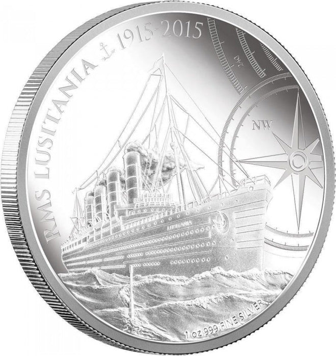 Niue 2015 $2 RMS Lusitania 1oz Silver Proof Coin