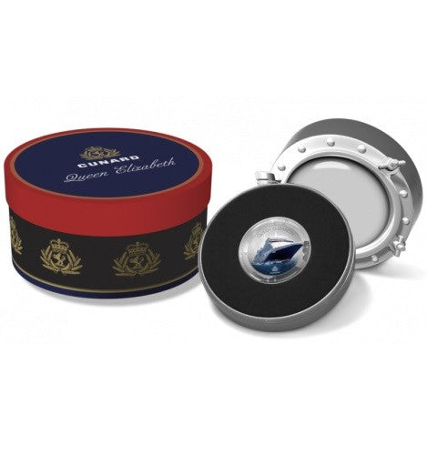 Pitcairn Island 2013 $2 Cunard Lines Queen Elizabeth 1oz Silver Coloured Proof Coin