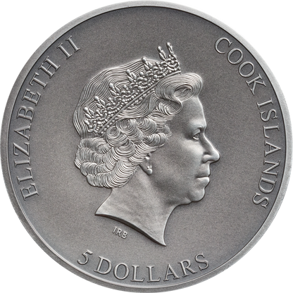 Cook Islands 2019 $5 Trapped 1oz Silver High Relief Antiqued Coin