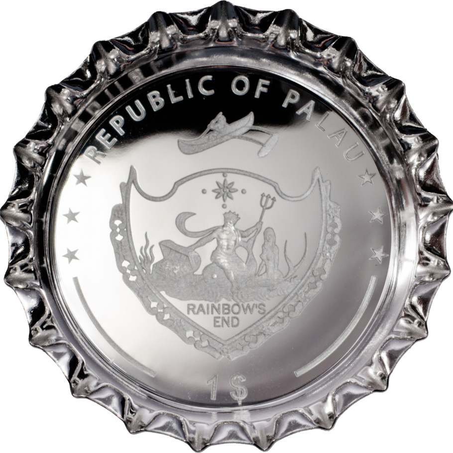 Palau 2016 $1 500 Years Bavarian Purity Law Bottle Cap Silver Coloured Shaped Coin