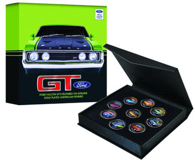 Ford GT Gold Plated Enamel Penny 9 Coin Collection