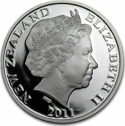 NZ 2011 $1 All Blacks Haka 1oz Silver Coloured Proof Coin