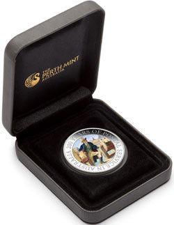 2009 $1 200 Years of Postal Service In Australia 1oz Silver Coloured Proof Coin