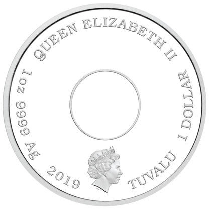 Tuvalu 2019 $1 The Simpsons Donut 1oz Silver Coloured Proof Coin