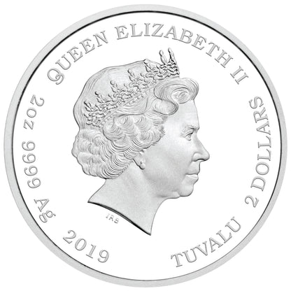 Tuvalu 2019 $2 The Simpsons Family 2oz Silver Coloured Proof Coin