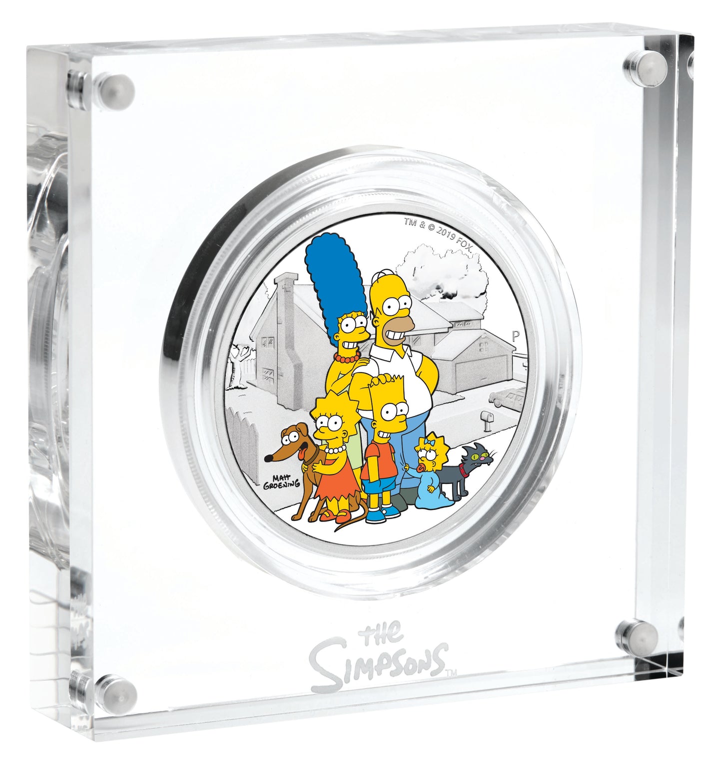 Tuvalu 2019 $2 The Simpsons Family 2oz Silver Coloured Proof Coin