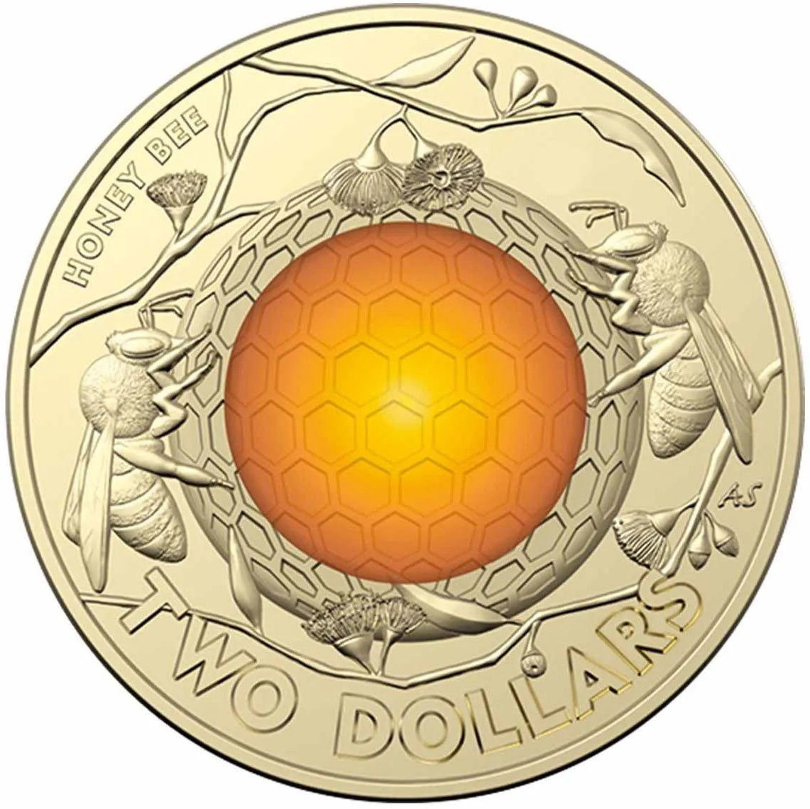 2022 $2 Australian Honey Bee Al-Bronze Coloured Uncirculated Coin