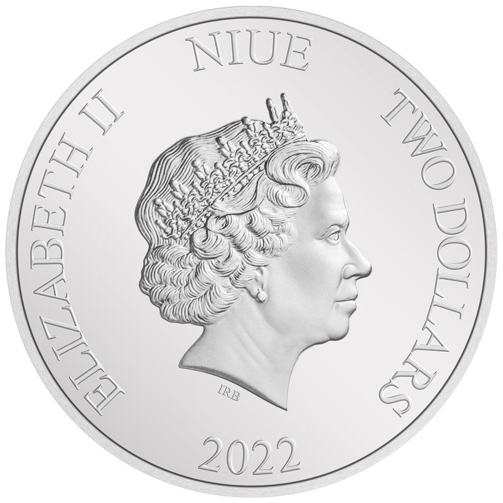 Niue 2022 $2 Transformers 1984 Grimlock 1oz Silver Coloured Proof Coin