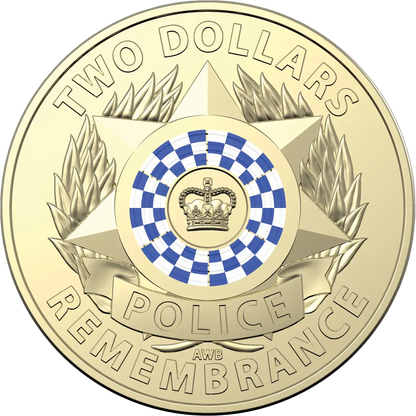 2019 $2 Police Remembrance Coloured Al-Bronze Uncirculated Coin