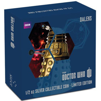 Niue 2014 $1 Doctor Who Daleks 1/2oz Silver Coloured Proof Coin