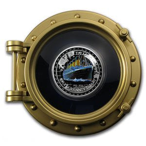 Niue 2012 $2 White Star Line RMS Titanic 100th Anniversary 2oz Silver Coloured Proof Coin