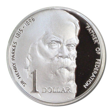 1996 $1 Sir Henry Parkes Father of Federation Silver Proof Coin
