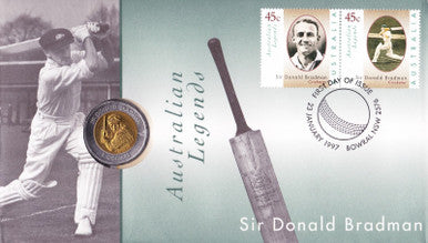 1997 $5 Australian Legends Sir Donald Bradman PNC