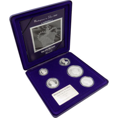 2000 Masterpieces In Silver Monarchs 5 Coin Proof Set