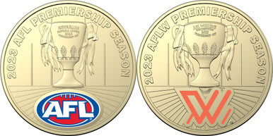 2023 $1 AFL & AFLW Coloured Uncirculated 2 Coin Set