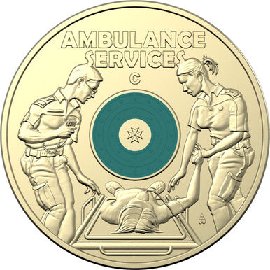 2021 $2 When Seconds Count Australian Ambulance Services 'C' Mintmark Coloured Uncirculated Coin