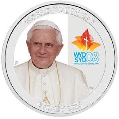2008 $1 World Youth Day Sydney 1oz Silver Coloured Proof Coin