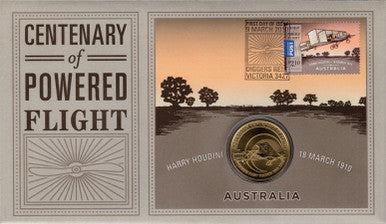 2010 $1 Centenary of Powered Flight Harry Houdini 18th March 1910 PNC