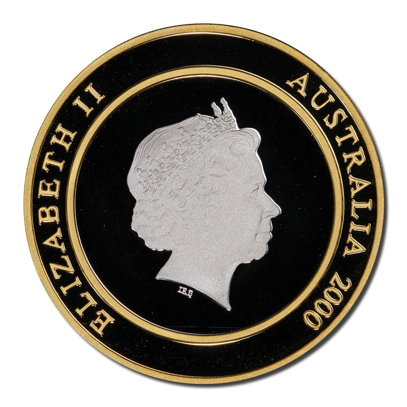 2000 $10 Millennium The Present Selectively Gold Plated 1oz Silver Proof Coin