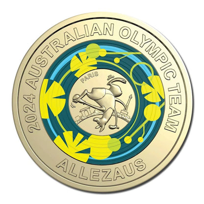 2024 $2 Australian Olympic Team Coloured Uncirculated 3 Coin Set