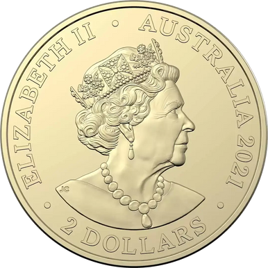 2021 $2 Aboriginal Flag Coloured Al-Bronze Uncirculated Coin