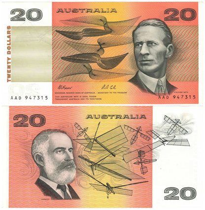 1991 $20 Fraser/Cole R413 Uncirculated Consecutive Pair of Banknotes