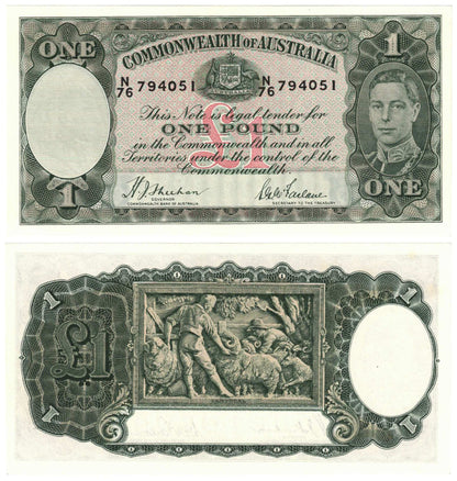 1938 One Pound Sheehan/McFarlane R29 Uncirculated Consecutive Pair of Banknotes
