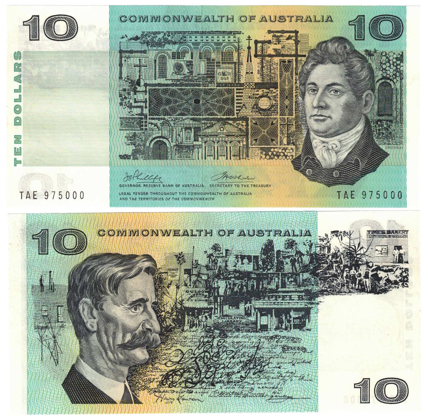 1972 $10 Phillips/Wheeler R304 Commonwealth of Australia Uncirculated Consecutive Pair of Banknotes