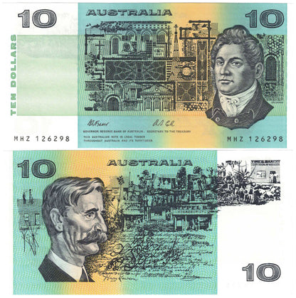 1991 $10 Fraser/Cole R313a With Plate Letter Uncirculated Consecutive Pair of Banknotes