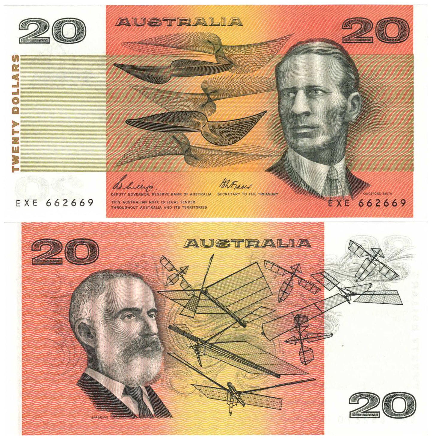 1989 $20 Phillips/Fraser R411 Uncirculated Consecutive Run of 4 Banknotes
