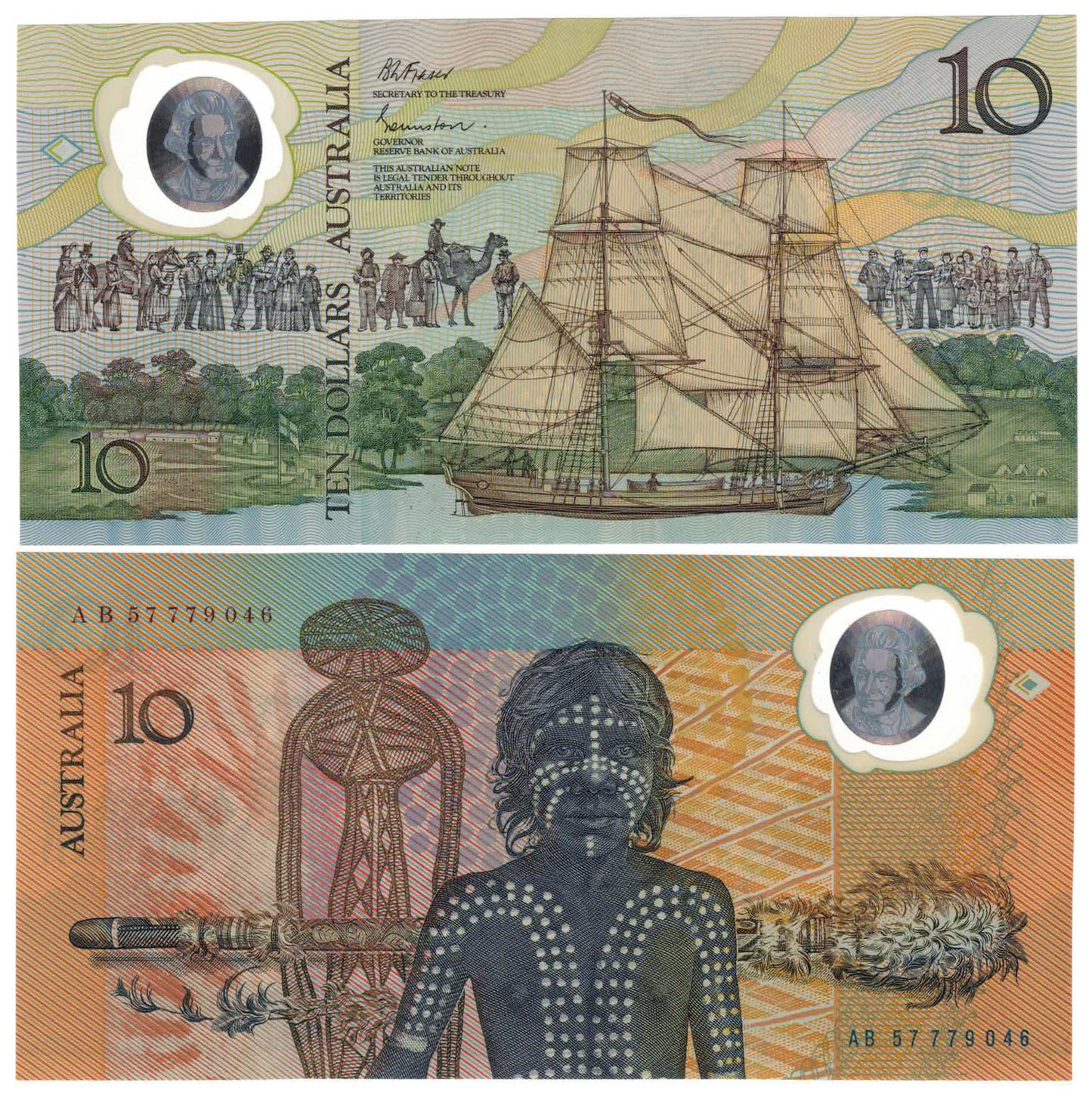 1988 $10 Johnston/Fraser R310bL Reissue Last Prefix AB57 Very Uncirculated Consecutive Run of 4 Banknotes
